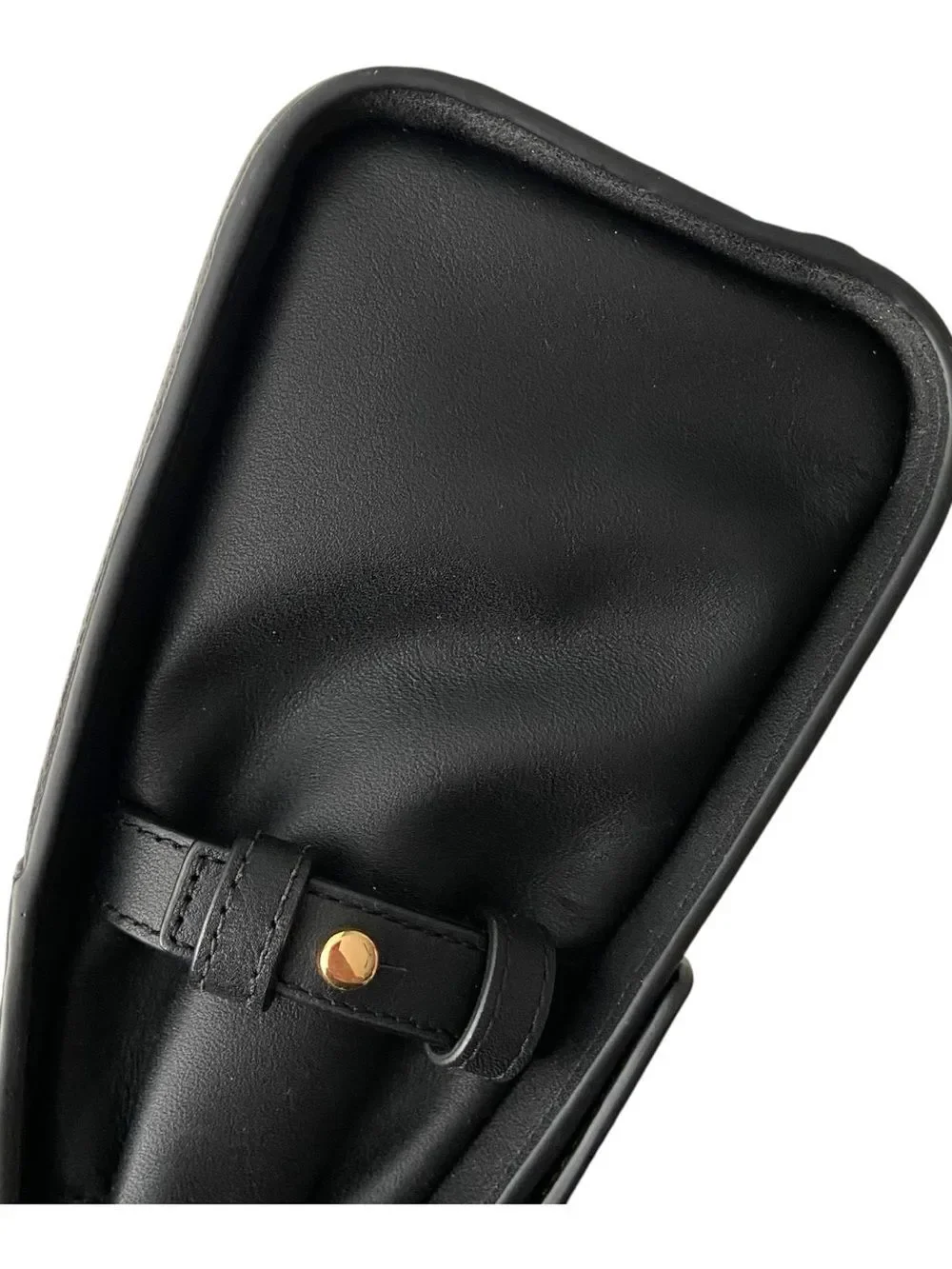 Luana Italy Elegant Black with Gold Accent Satchel Crossbody Bag